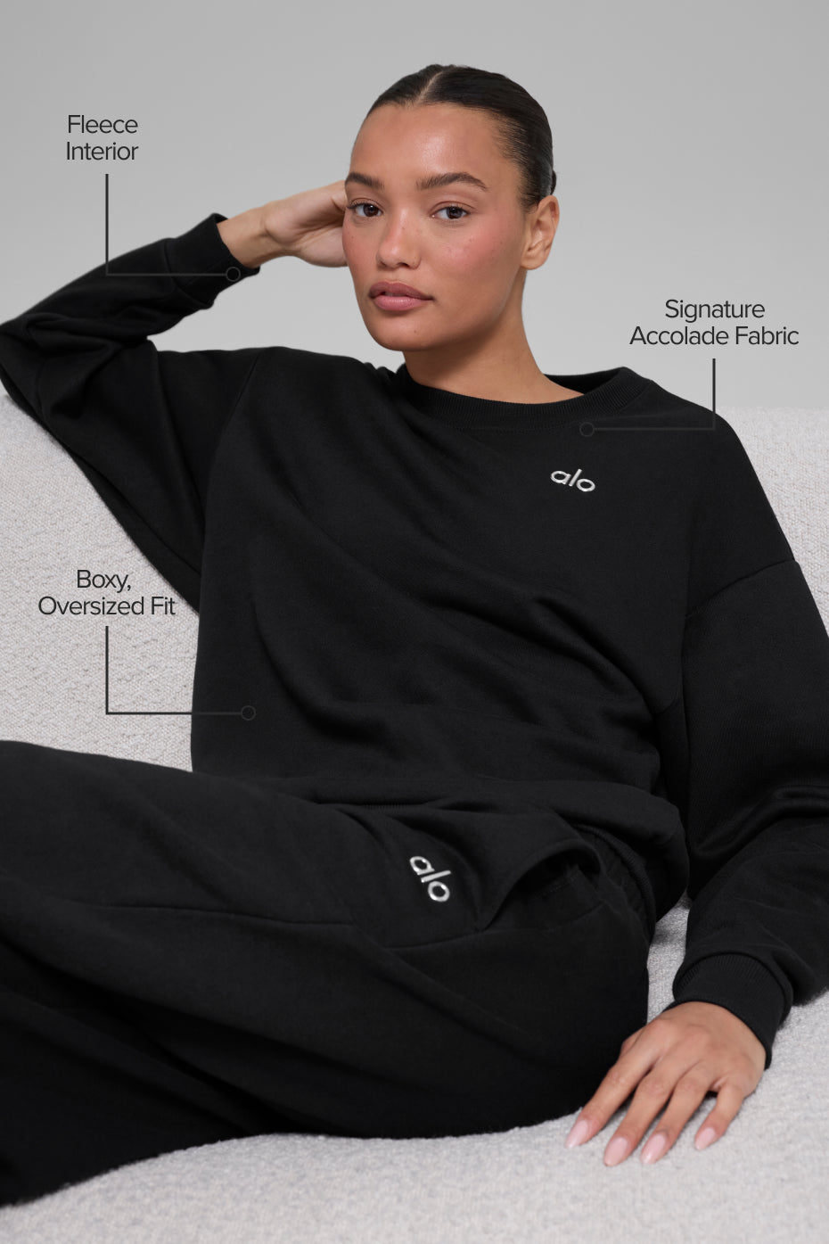Accolade Crew Neck Pullover - Black