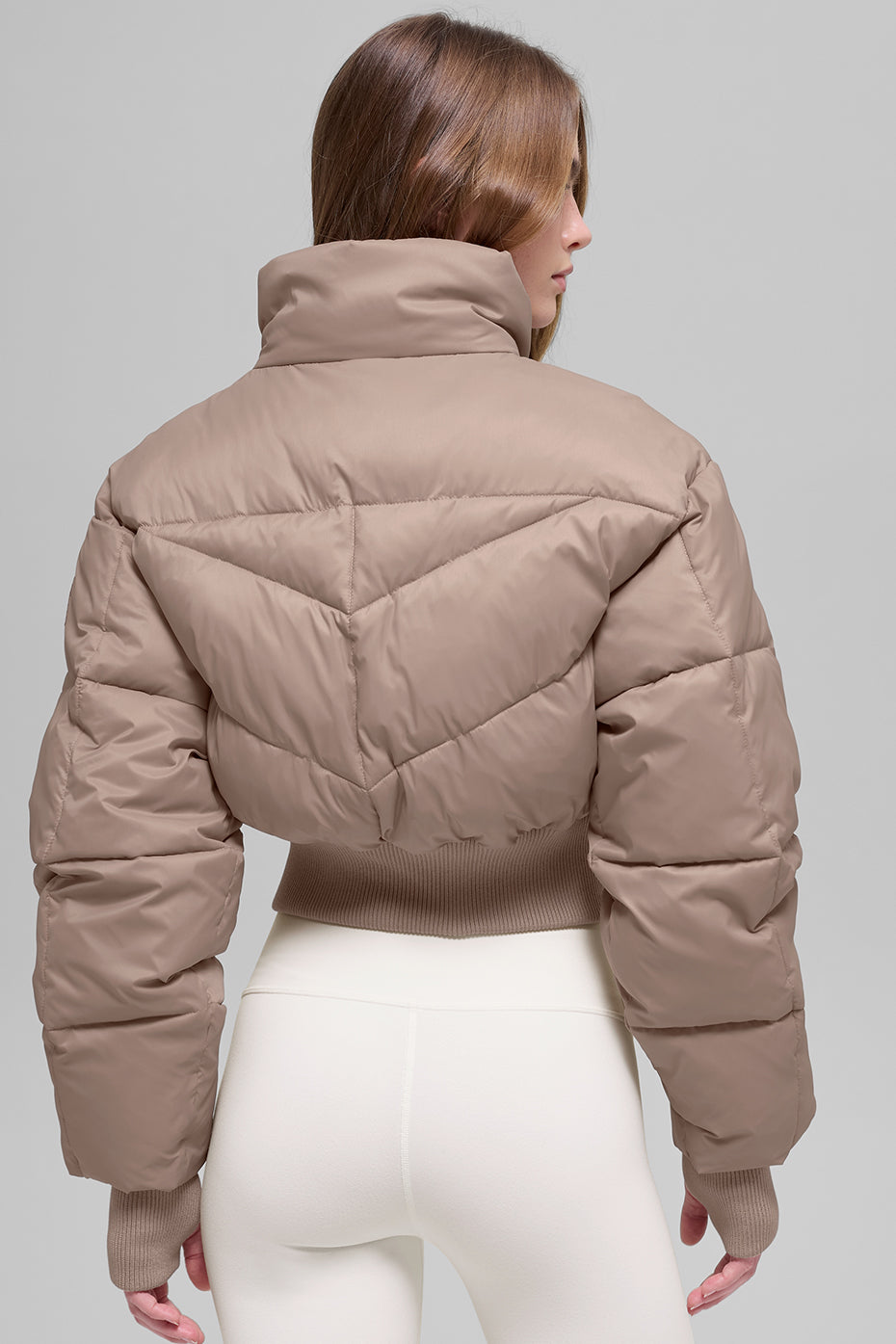 Cropped Atmosphere Puffer - Chai Latte
