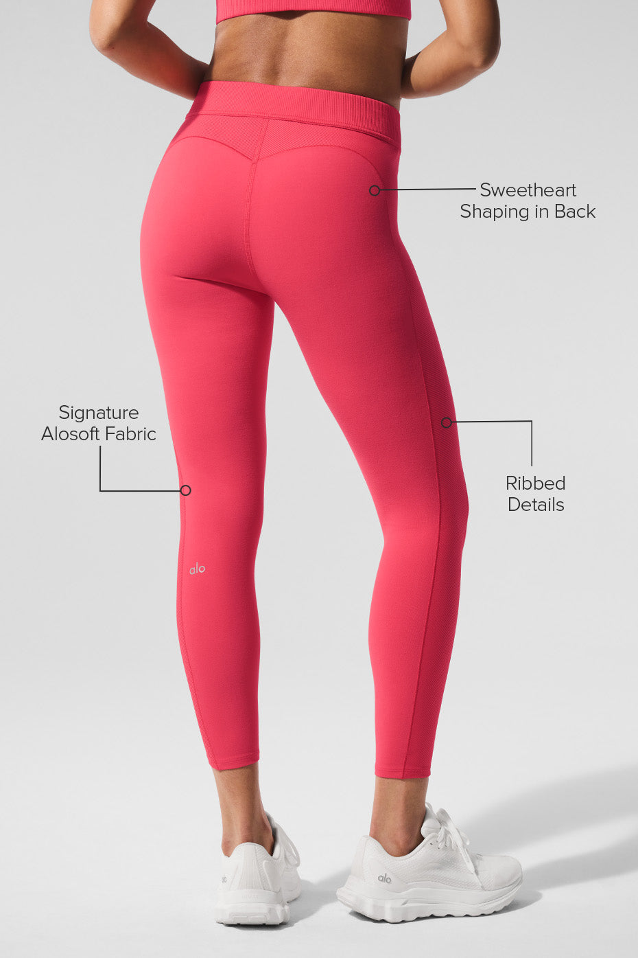 Alosoft High-Waist 7/8 Relay Legging - Candy Red/White