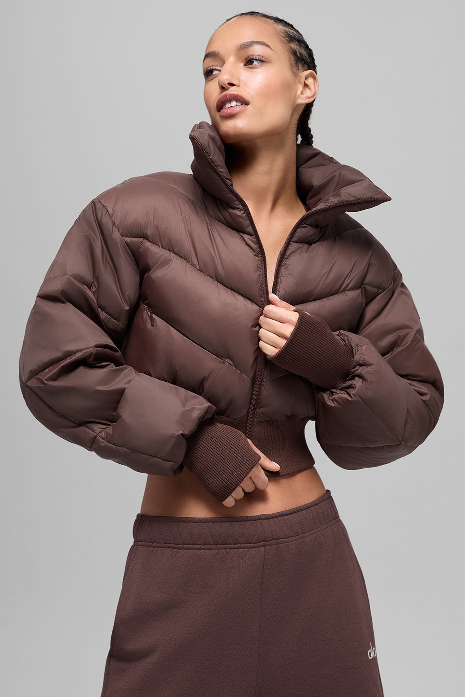 Cropped Atmosphere Puffer - Brownstone